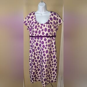 Boden Purple & White Midi Dress Sz 12L